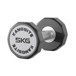 康斯特纯钢哑铃男士健身家用5/10kg一对健身房专用包胶女商用亚铃