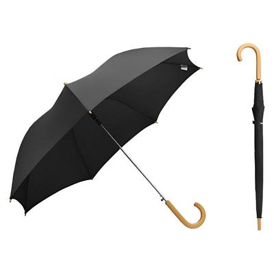 日本Waterfront日式长柄雨伞男女木制手柄抗风雨伞晴雨两用伞