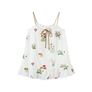 柒号童仓女童韩版碎花吊带裙连衣裙夏装新款森系宽松海边裙子潮