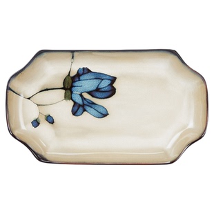 二郎家【鱼盘瑕疵清仓】手绘釉下彩长方盘托盘沙拉盘子陶瓷菜盘子