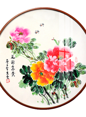 手绘客厅卧室走道花鸟电表箱国画