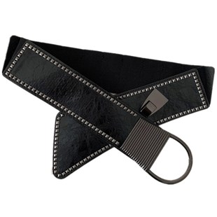 高级感宽腰带女装饰时尚弹力黑色女士腰封配时装ins配饰外搭大衣