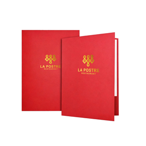 A4纸质文件夹单夹特价款烫金logo