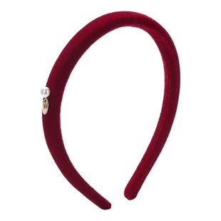 DODOGOGO丝绒珍珠发箍女法式复古高级感头箍红色2025新年时尚发卡