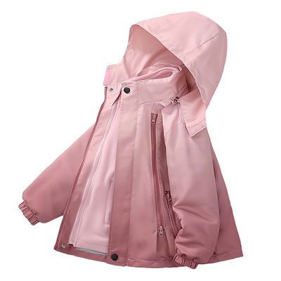 雅鹿女童冲锋衣外套加厚登山服冬