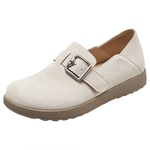 意尔康女鞋2025秋季大码女士全包勃肯乐福鞋懒人复古休闲平底单鞋