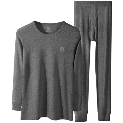 浪莎全棉毛衫防寒保暖内衣套装男