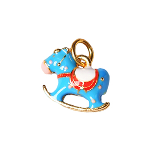 925纯银烧蓝珐琅彩景泰蓝技艺翘翘马配件DIY装饰手链配件小坠子