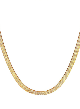 沐白MU轻奢扁蛇骨链925纯银项链