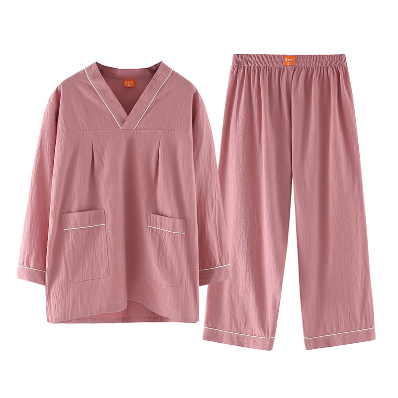 汗蒸服女洋气情侣新款纯棉长袖长裤全棉桑拿服温泉按摩浴服套装