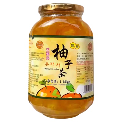 蜂蜜柚子茶酱1.15kg瓶装果肉丰富酸甜适口真材实料大容量商用