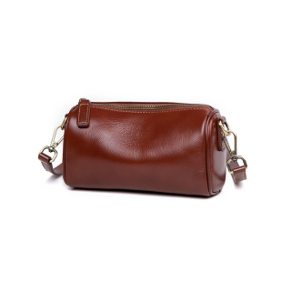 真皮圆筒包女2025新款时尚高级感通勤单肩小包头层牛皮女士斜挎包