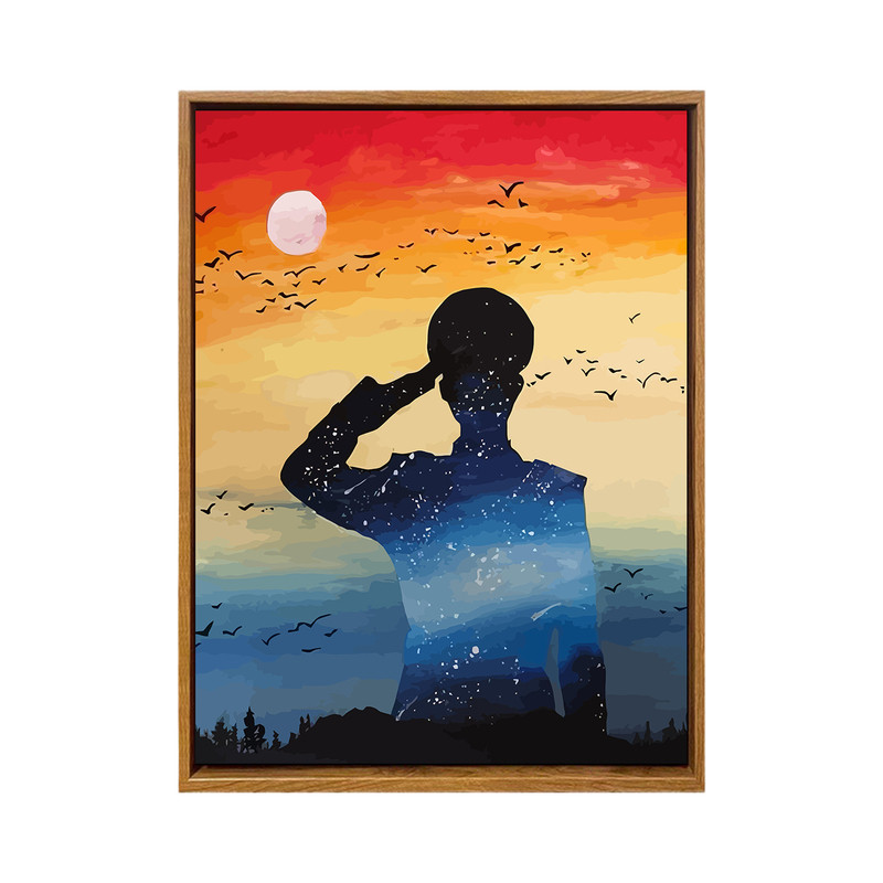 建军节爱国主题送军人手工礼物画