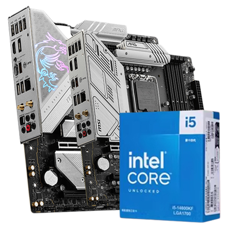 英特尔酷睿14代i5 14600KF盒装搭微星z790/b760系列主板cpu套装