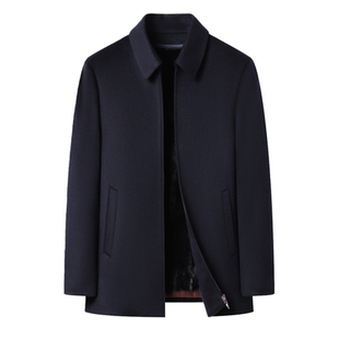 狄斯仑山羊绒大衣男士冬季新款水貂毛内胆白鹅绒高端行政夹克外套