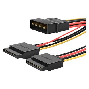 绿联sata硬盘电源线大4pin台式机电脑ide转接线15pin一分二延长线