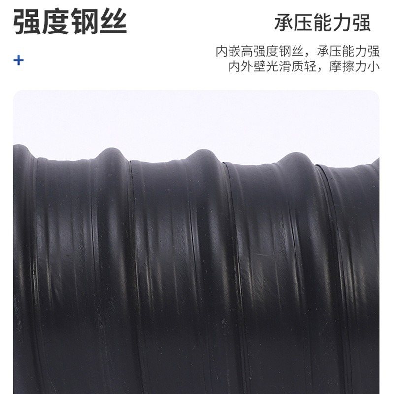 hdpe钢带增强螺旋波纹管工厂双壁螺旋波纹管批发波纹管pe排污排水