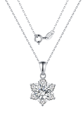 d色吊坠白金一克拉节目钻石项链