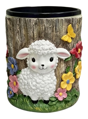 可爱小羊树脂防水庭院垃圾桶