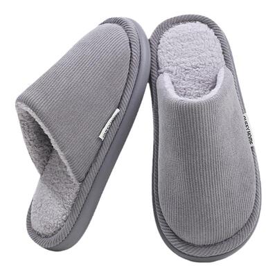 买一送一厚底棉拖鞋女秋冬