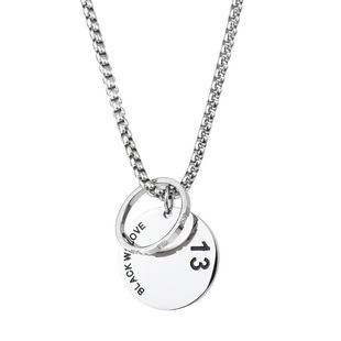 GRINCH1928-GAHA Necklace 美式街头圆牌戒指双环金属吊坠男项链