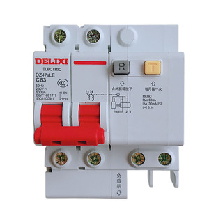 德力西开关 DZ47sLE 2P空气带漏电过载短路保护断路器 家用AC220V