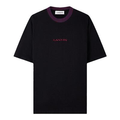 LANVIN浪凡男士拼接刺绣LOGOT恤