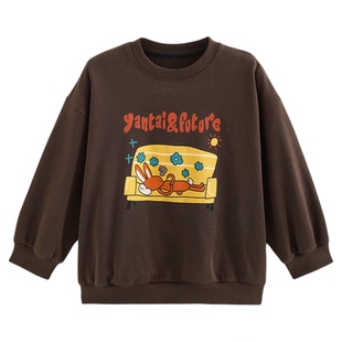 砚台家女童纯棉A类卫衣春装新款儿童卡通印花毛圈女宝运动衫上衣