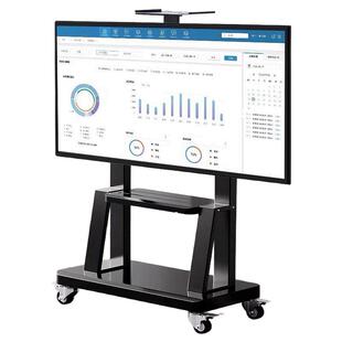 可移动电视支架横竖屏旋转直播投屏可升降通用一体机挂架带轮子