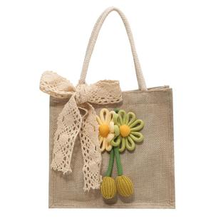 韩版INS包包女20245新款时尚外出饭盒便当包女森系文艺单肩手提包