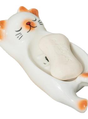 陶瓷肥皂盒摆件家用创意卡通皂盒