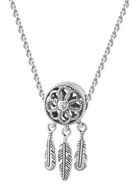 潘家锁骨链纯银项链捕梦网银吊坠