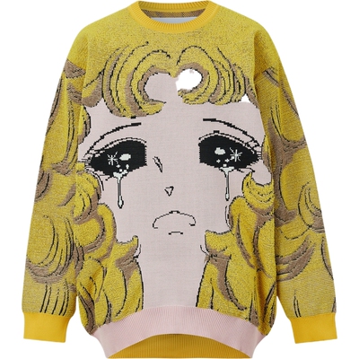 【折扣】Pushbutton 秋冬女圈圈针织提花毛衣