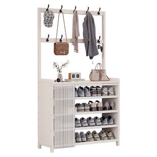 鞋架子多层家用门口室内好看鞋帽架一体式防尘衣帽架鞋柜出租屋用