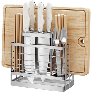 厨房刀架刀座菜板架304不锈钢 家用收纳刀具架砧板架放菜刀置物架
