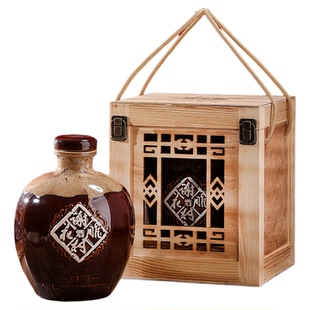 谢村桥木盒有机典藏谢村花雕酒1.75升坛装12度谢村黄酒木盒装
