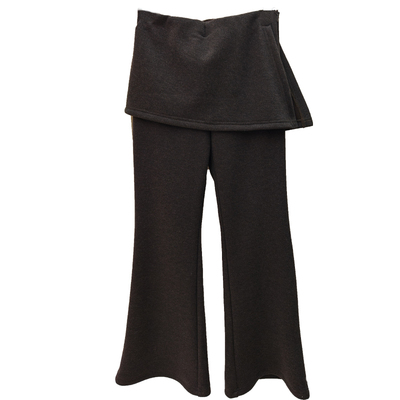 假两件加绒加厚遮跨显瘦喇叭裤女