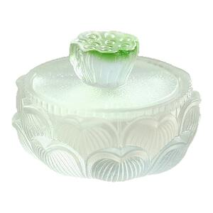 问心堂古法琉璃墨盒墨池印泥盒水盂琉璃工艺莲藕造型文房四宝精致墨碟印泥盒书法专用墨碟笔掭墨盘