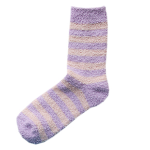 珊瑚绒袜子地板袜男女厚袜子冬季日本睡眠袜月子袜可爱加厚中筒袜