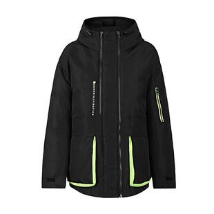 【秒杀】sdeer圣迪奥女装高领连帽撞色字母拼接羽绒服S21462477