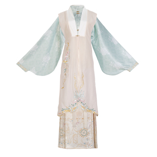 椿屿集原创汉服【花语】女明制立领长衫刺绣比甲一片式马面裙套装