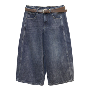 胖mm时髦加绒八分牛仔裤木子理想大码女复古一体绒牛仔裤200斤冬