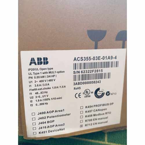 议价可维修ABB变频器ACS35503E01A94全新原包装后标99新功能正常