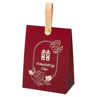 2025新款喜糖盒结婚糖果包装盒婚礼伴手礼盒空盒手提袋大喜糖盒子