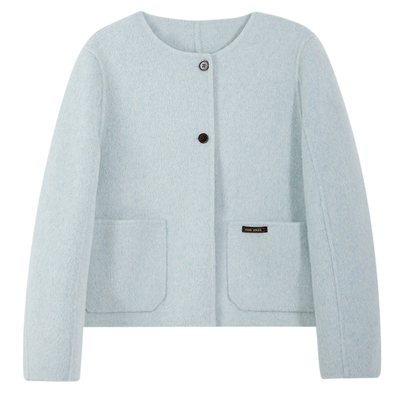 冬天外套女小个子蓝色高级感外套