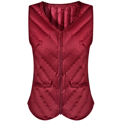 韩版短款V领内穿女士羽绒马甲