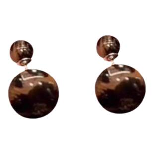 耳钉豹纹大小圆球球耳环2026新款爆款高级感气质复古时髦简约耳饰