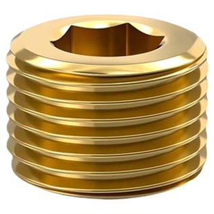 国标纯黄铜内六角堵头铜闷头公制英美制油堵管堵外1分2分3分4分全