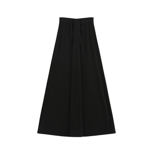 【墨茴】软垂高支精梳棉纱混纺 亲肤弹力手工裥褶松紧腰半裙-1451