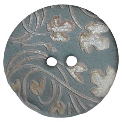 灰绿镭射花朵图贝壳纽扣